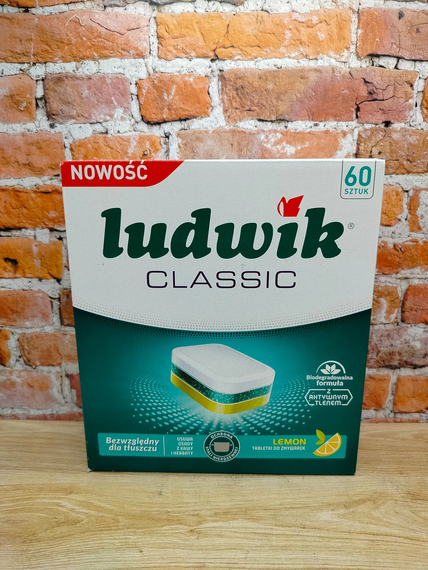 Ludwik Classic Active Oxy Power Таблетки для посудомоечных машин запах лимона 60 шт