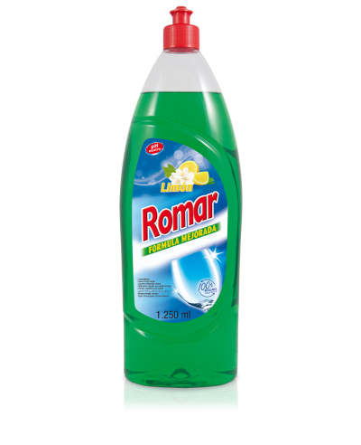 Концентрированное средство для мытья посуды с лимоном Romar 1250 мл