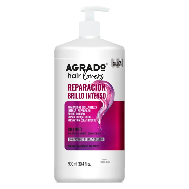 AGRADO шампунь для поврежденных волос придает интенсивный блеск 900мл