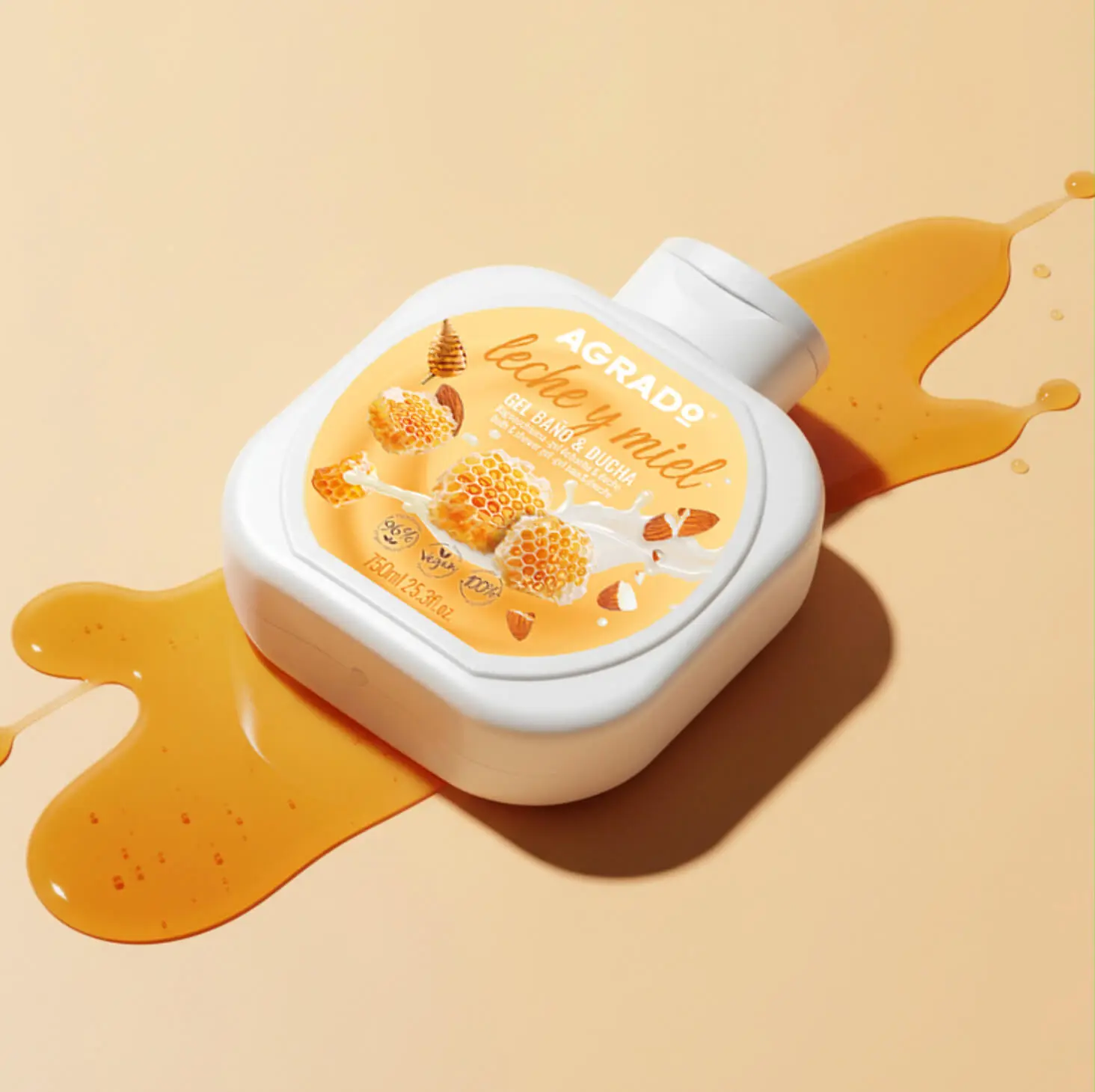 AGRADO ГЕЛЬ ДЛЯ ВАННЫ И ДУША MILK & HONEY 750 MЛ