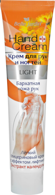B.J.Hand cream Крем для рук и ногтей Light Бархатная кожа рук с экстрактом календулы ,легкий 125мл.