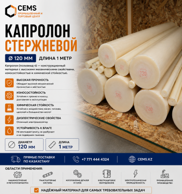 Капролон стержневой 120 мм — купить в Алматы