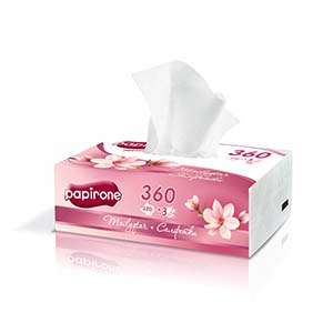 Салфетки бумажные 155*200 мм Papirone pion 360