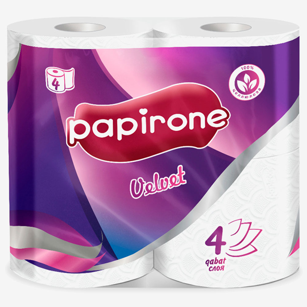 Туалетная бумага Papirone Арома 4-х слойная Velvet 4шт